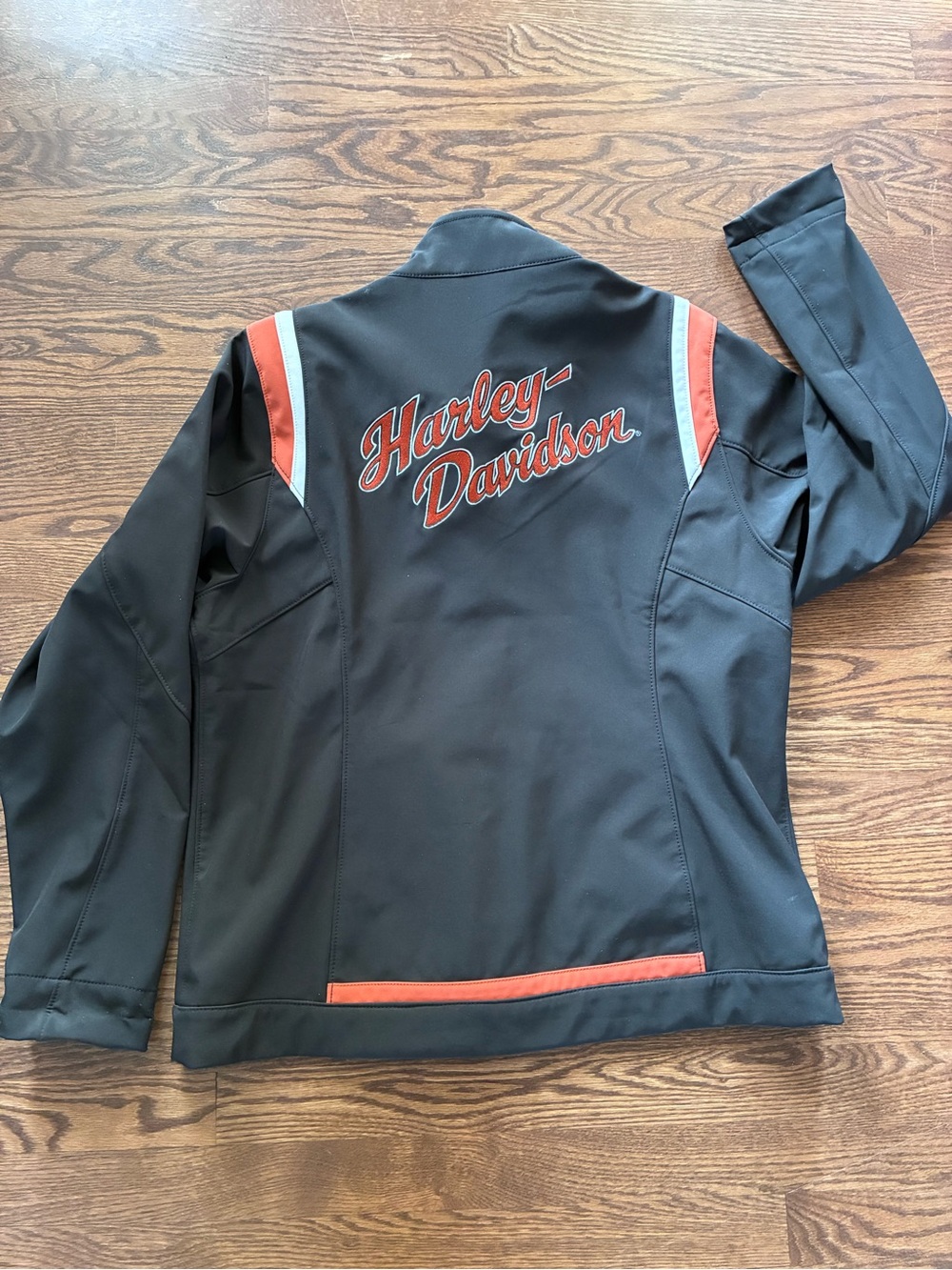 Harley-Davidson Women’s XL Black Soft Shell Jacket Embroidered Fleece Lined Moto - Picture 4 of 4